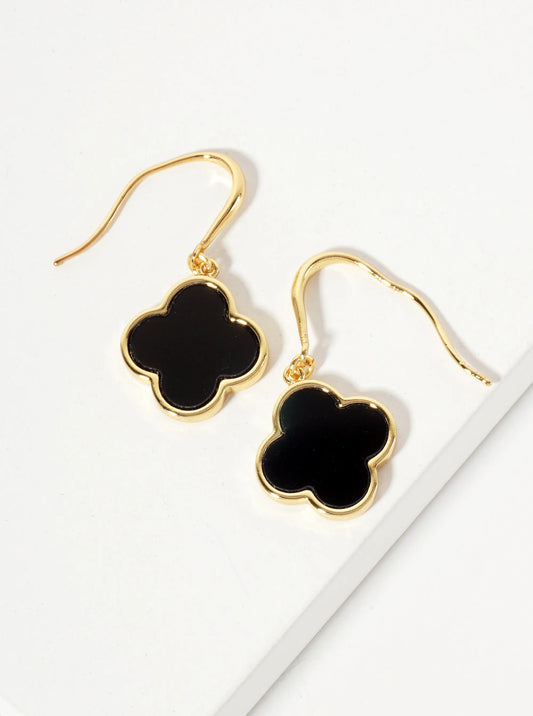 18K-Gold-Dipped 13mm Quatrefoil Drop Dangle Earrings