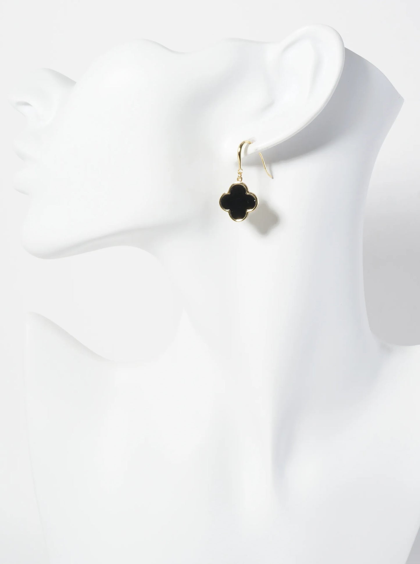 18K-Gold-Dipped 13mm Quatrefoil Drop Dangle Earrings