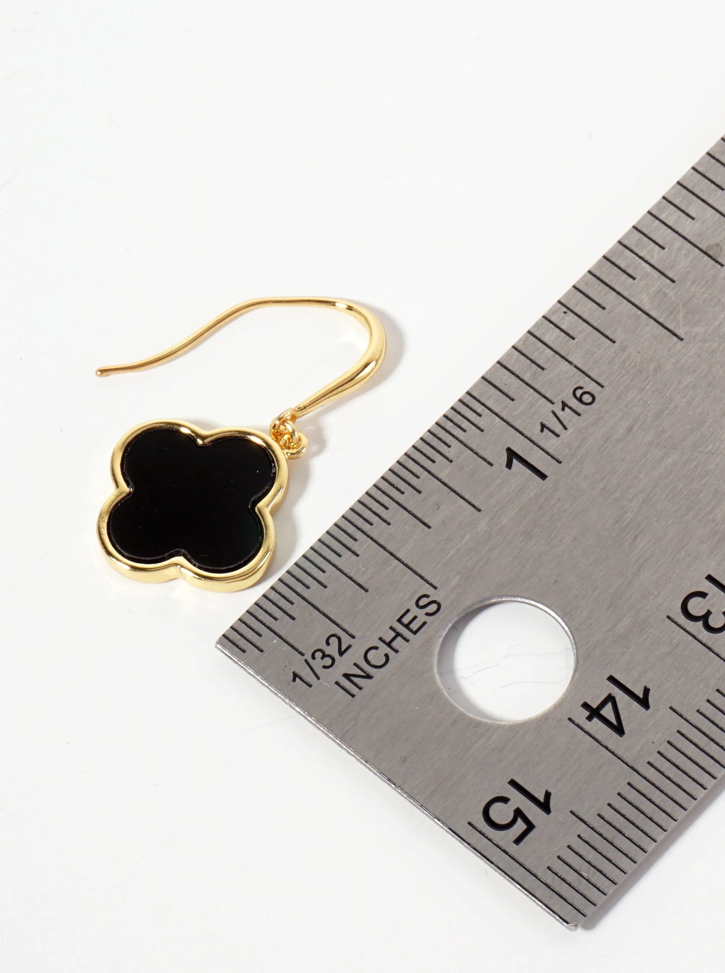 18K-Gold-Dipped 13mm Quatrefoil Drop Dangle Earrings