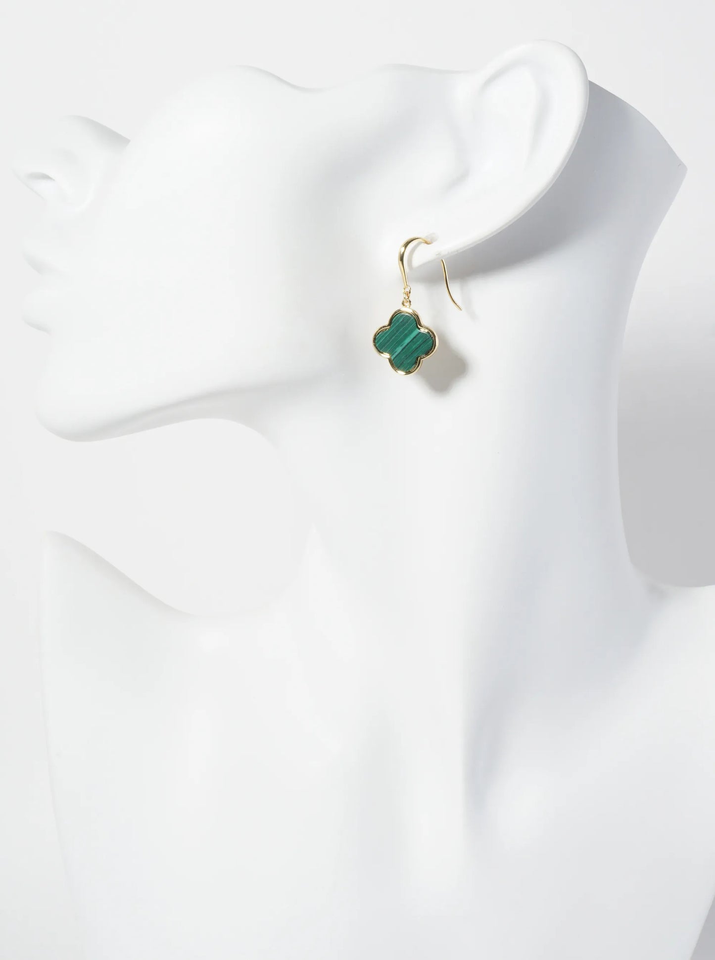 18K-Gold-Dipped 13mm Quatrefoil Drop Dangle Earrings