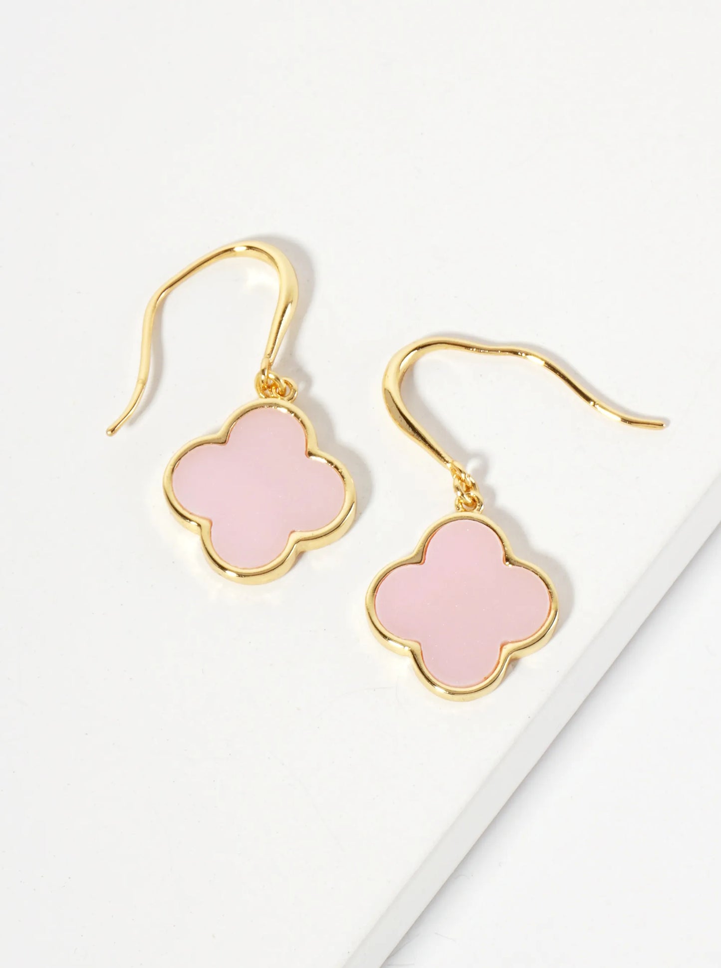 18K-Gold-Dipped 13mm Quatrefoil Drop Dangle Earrings