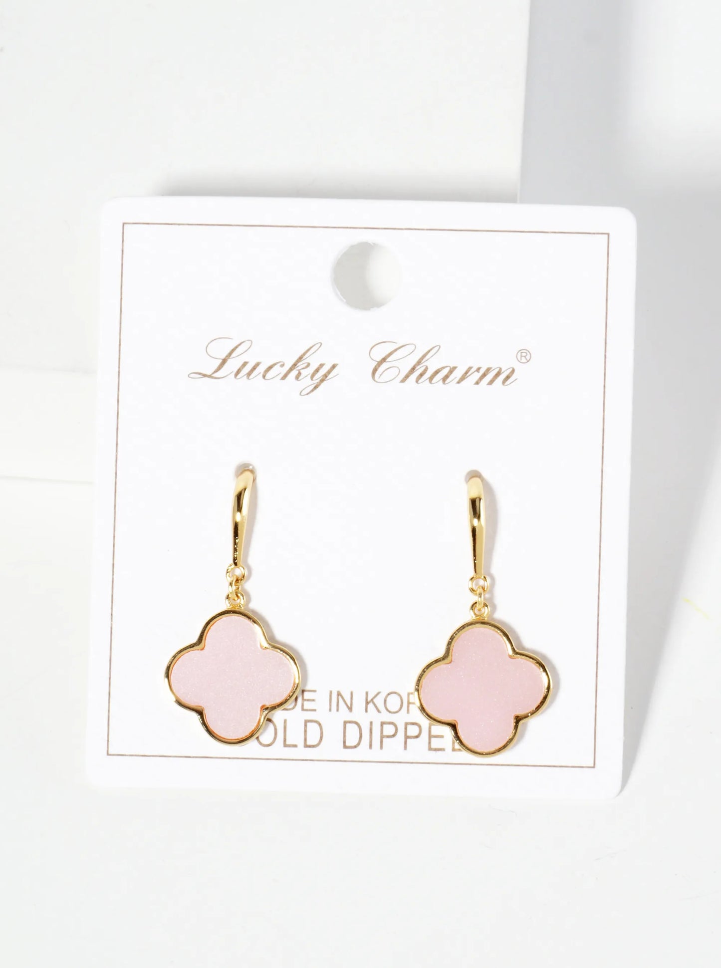 18K-Gold-Dipped 13mm Quatrefoil Drop Dangle Earrings