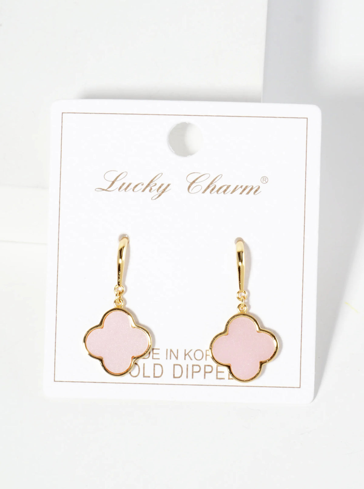 18K-Gold-Dipped 13mm Quatrefoil Drop Dangle Earrings
