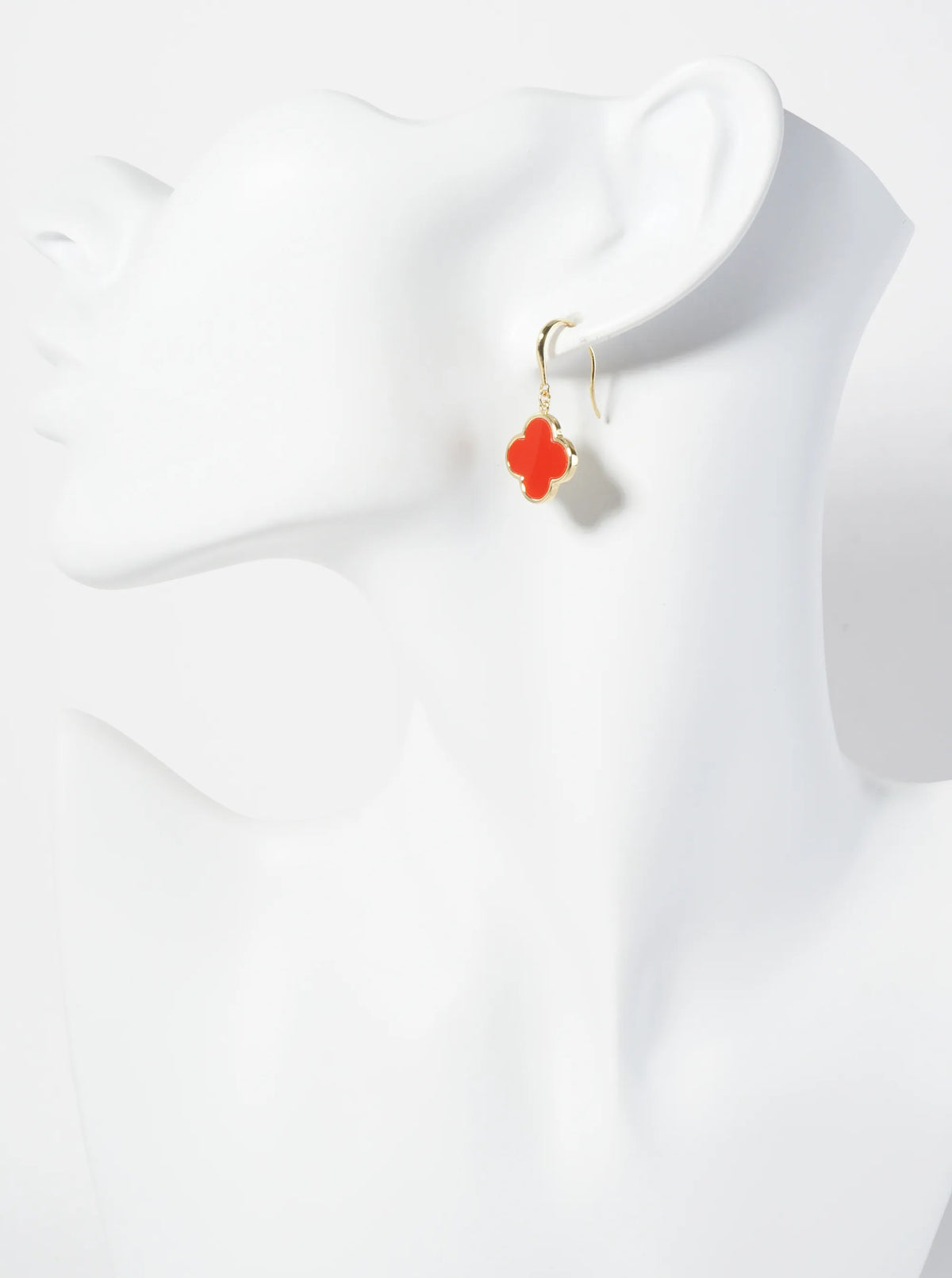 18K-Gold-Dipped 13mm Quatrefoil Drop Dangle Earrings