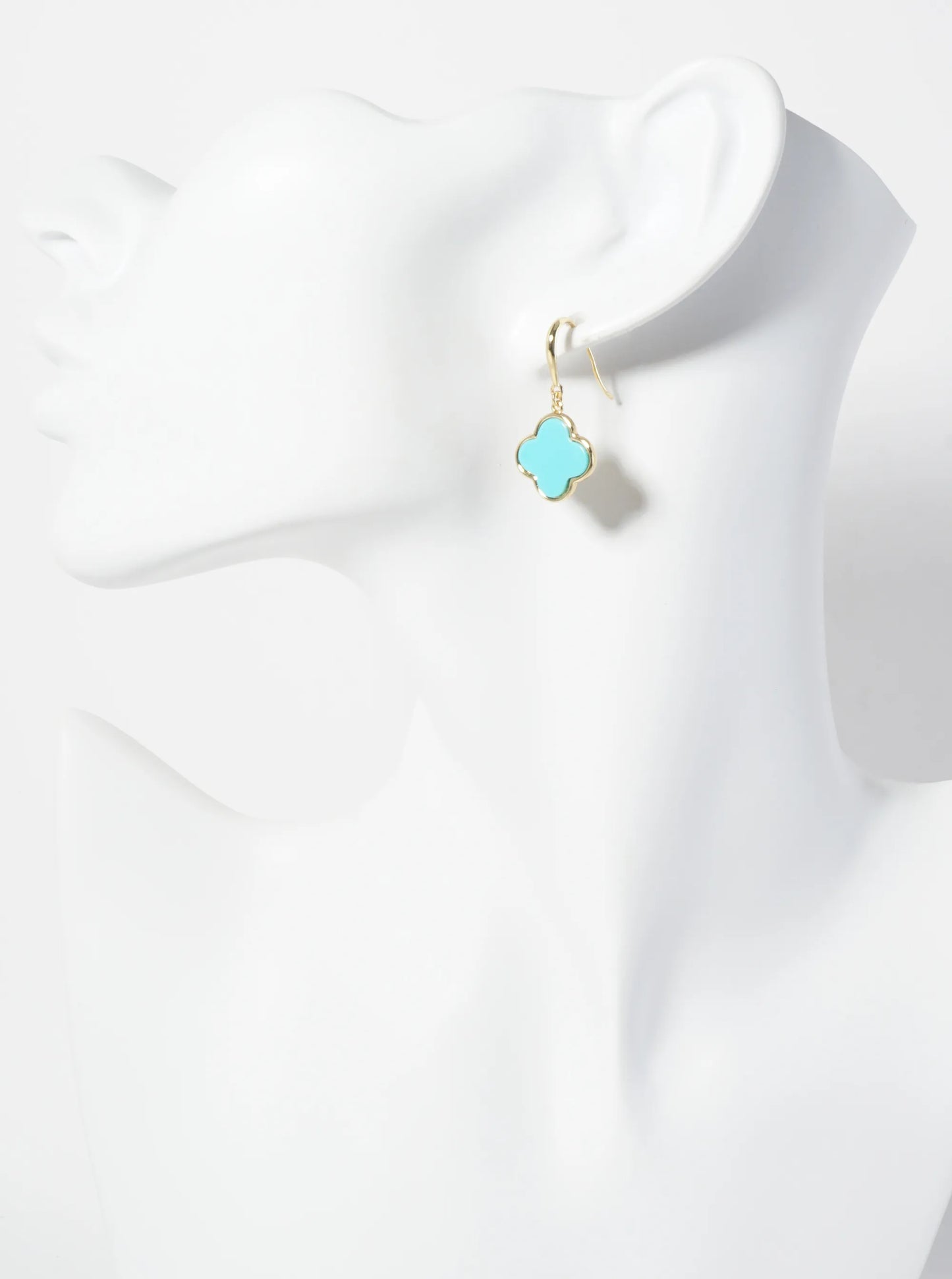 18K-Gold-Dipped 13mm Quatrefoil Drop Dangle Earrings