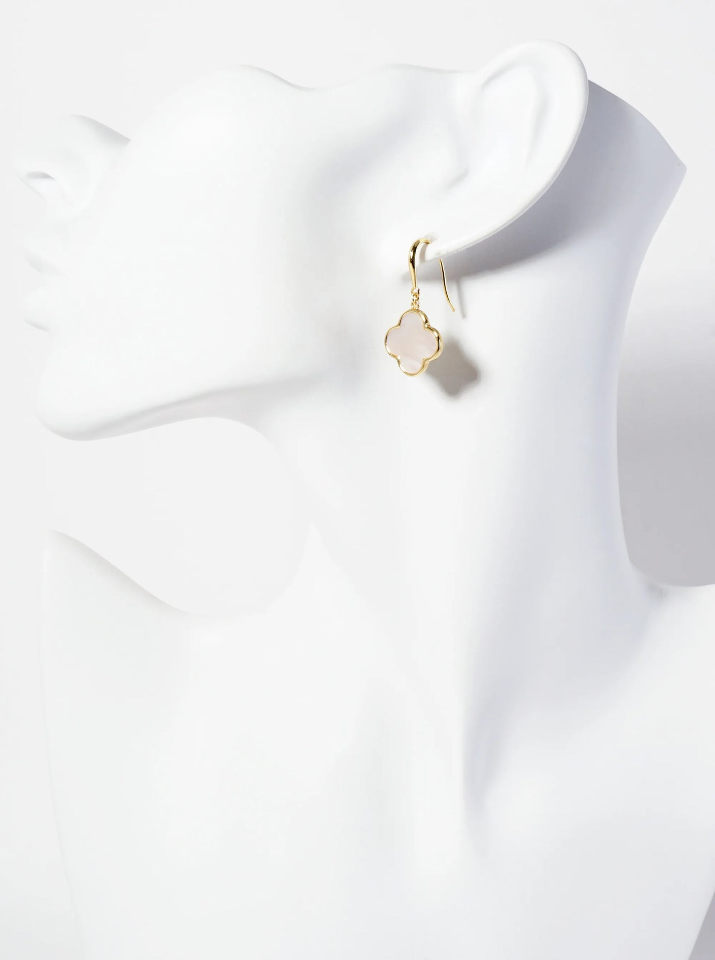 18K-Gold-Dipped 13mm Quatrefoil Drop Dangle Earrings