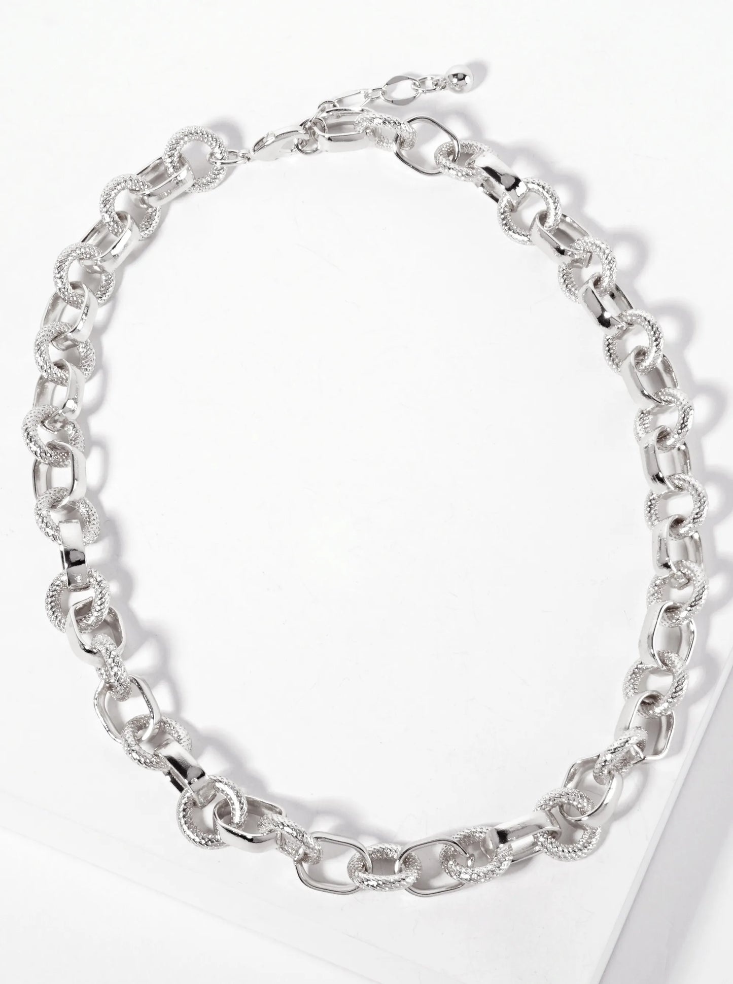 18K-Gold-Dipped 14-12mm Textured Chain Necklace