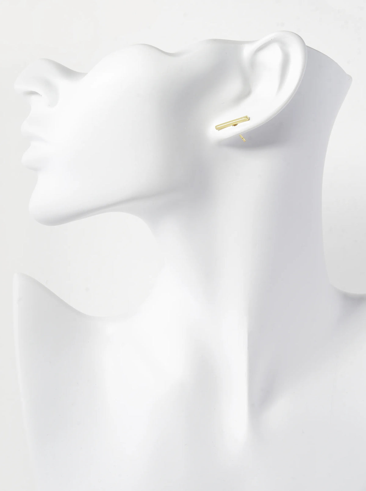 18K Gold Dipped 15mm Brass Bar Sterling Silver Post Stud Earrings