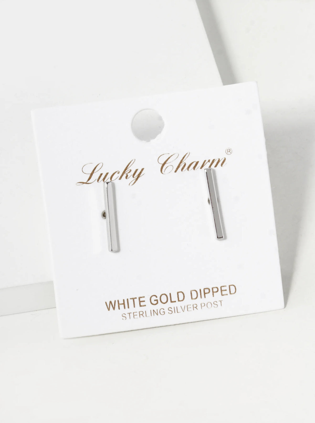 18K Gold Dipped 15mm Brass Bar Sterling Silver Post Stud Earrings