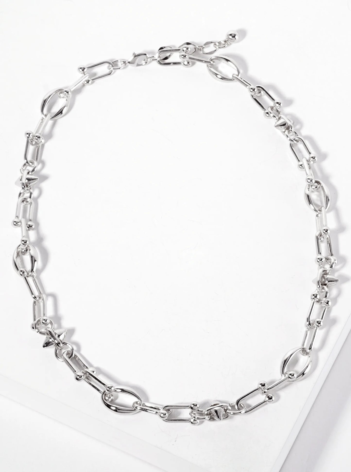 18K-Gold-Dipped 15mm HardWear Oval-Chain Polished Brass Chain Necklace With Spike Details