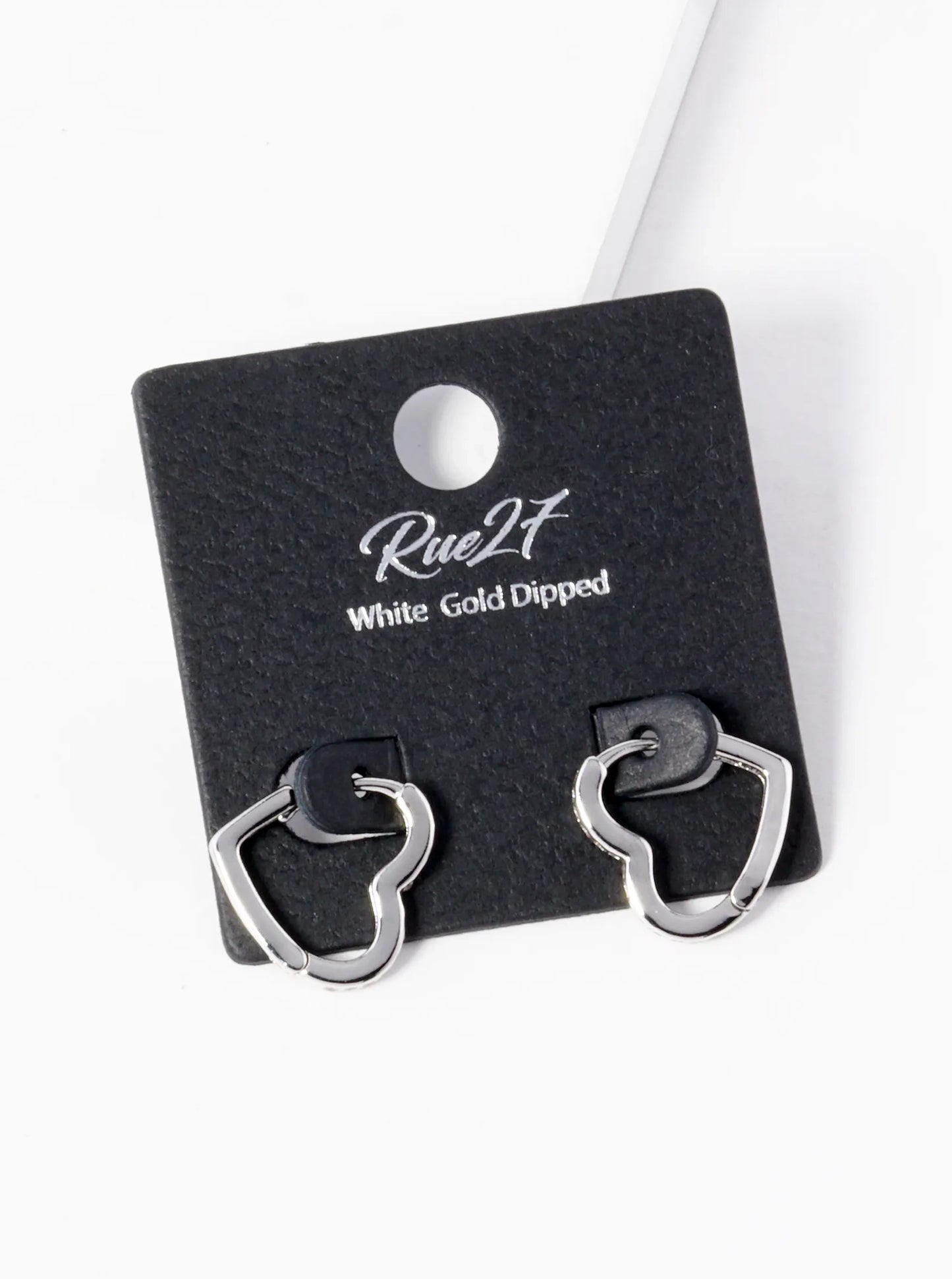18K Gold Dipped 15mm Heart Shape Cubic Zirconia Brass Huggie Earrings