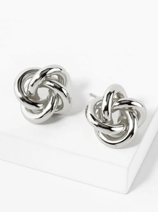 18K Gold Dipped 15mm Love Knot Stud Earrings
