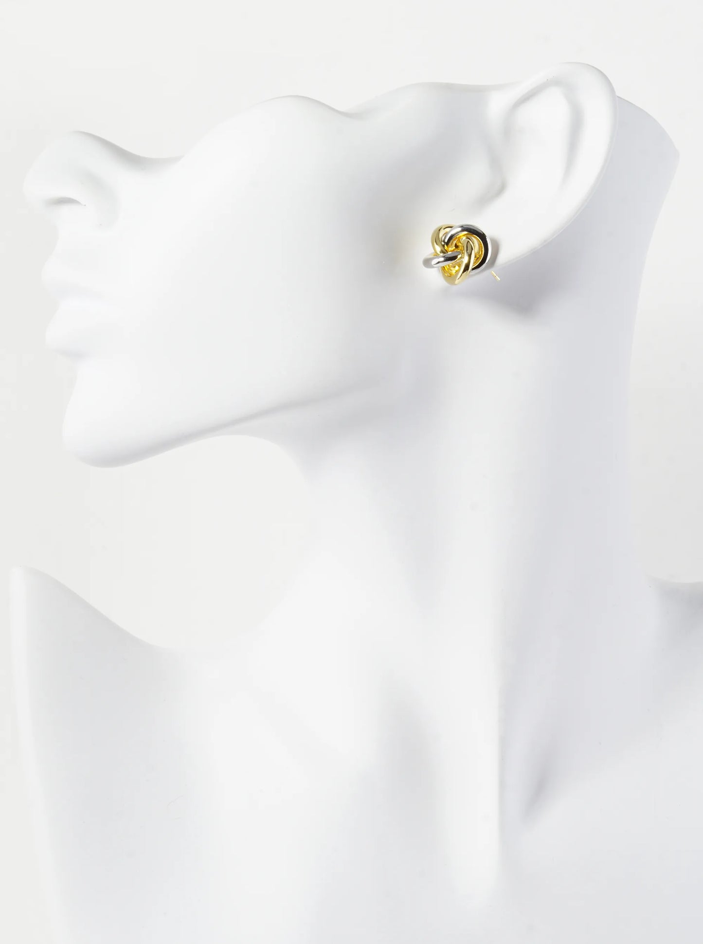 18K Gold Dipped 15mm Love Knot Stud Earrings
