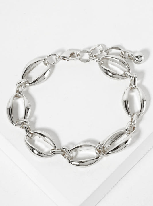 18K-Gold-Dipped 15mm Oval-Shaped Polished Brass Chain Bracelet