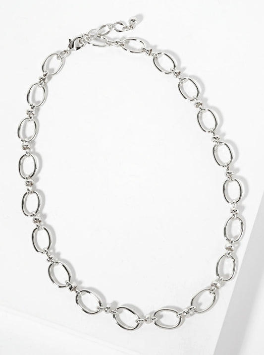 18K-Gold-Dipped 15mm Oval-Shaped Polished Brass Chain Necklace