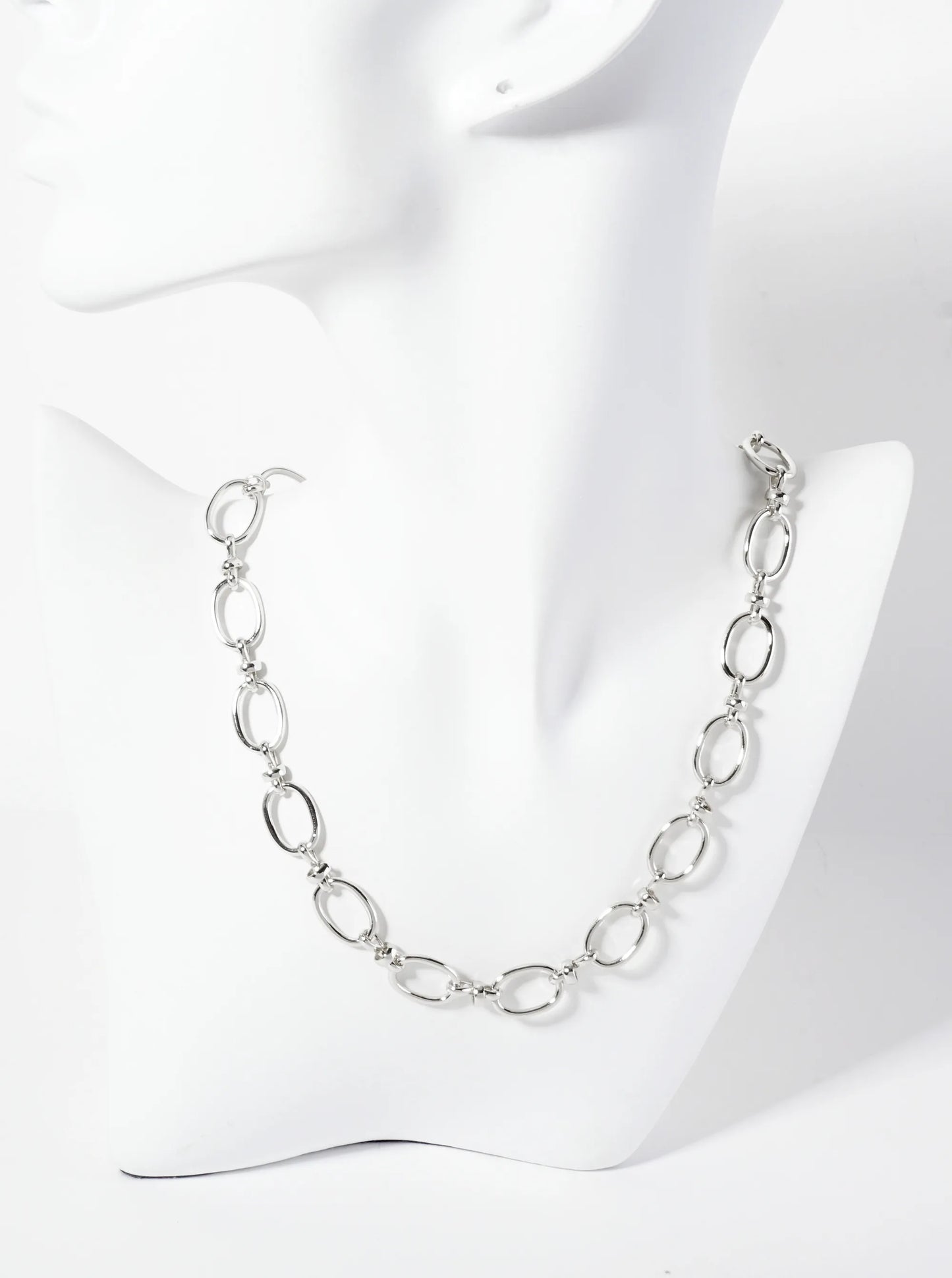 18K-Gold-Dipped 15mm Oval-Shaped Polished Brass Chain Necklace