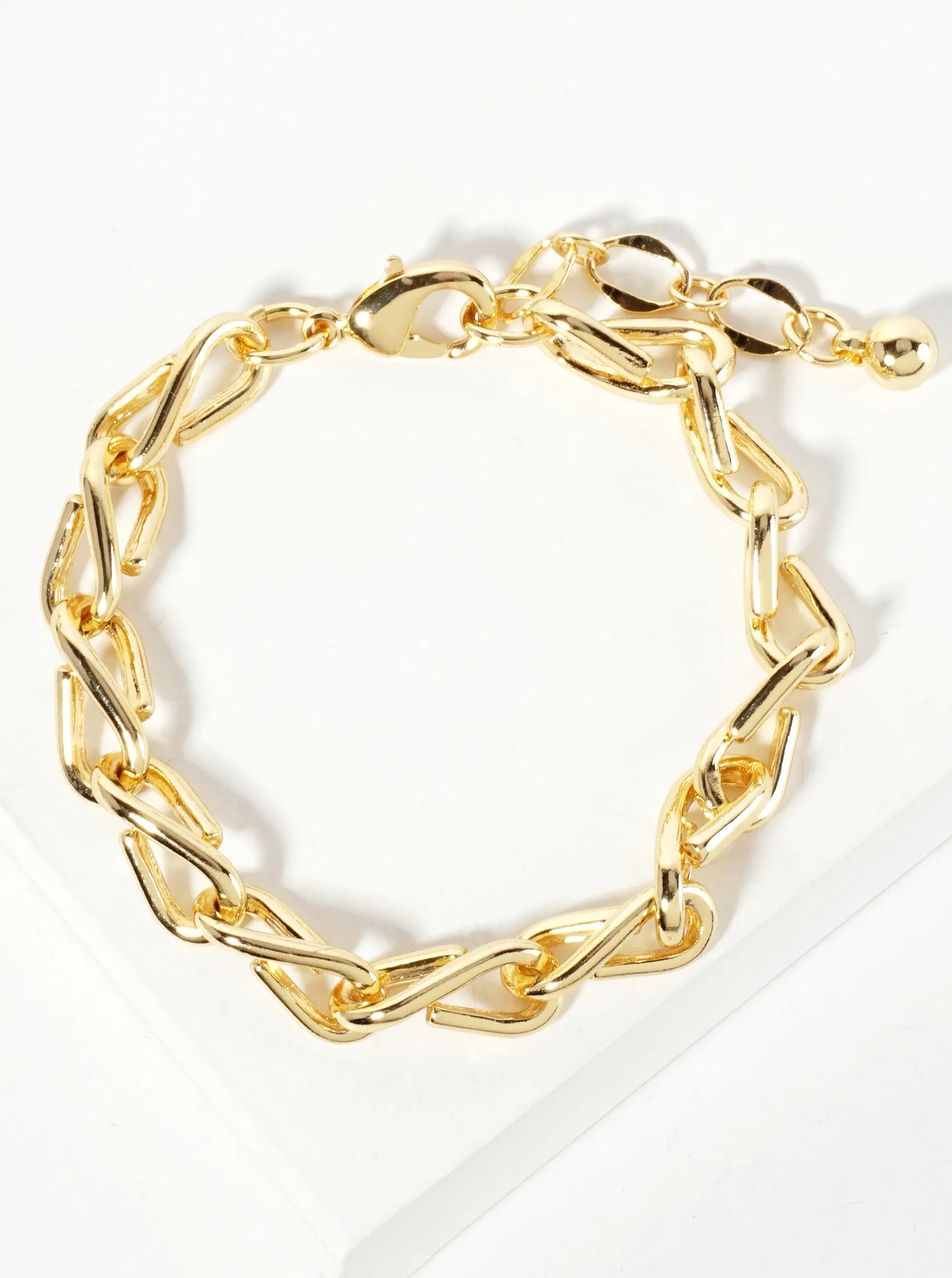 18K-Gold-Dipped 15mm Polished Brass Chain Bracelet