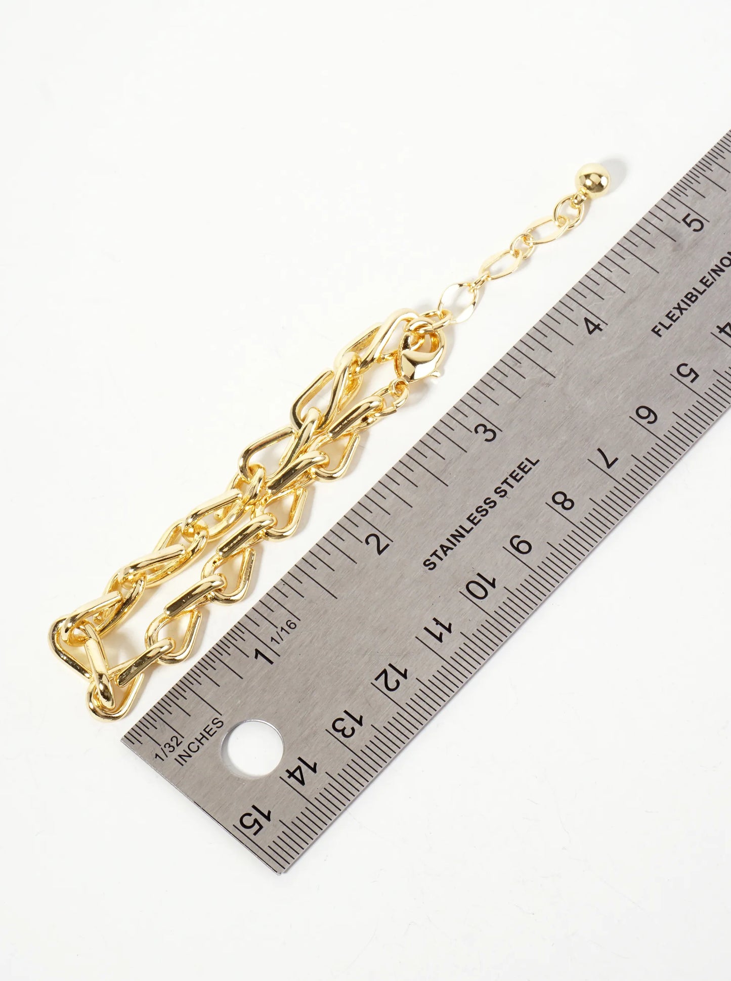 18K-Gold-Dipped 15mm Polished Brass Chain Bracelet