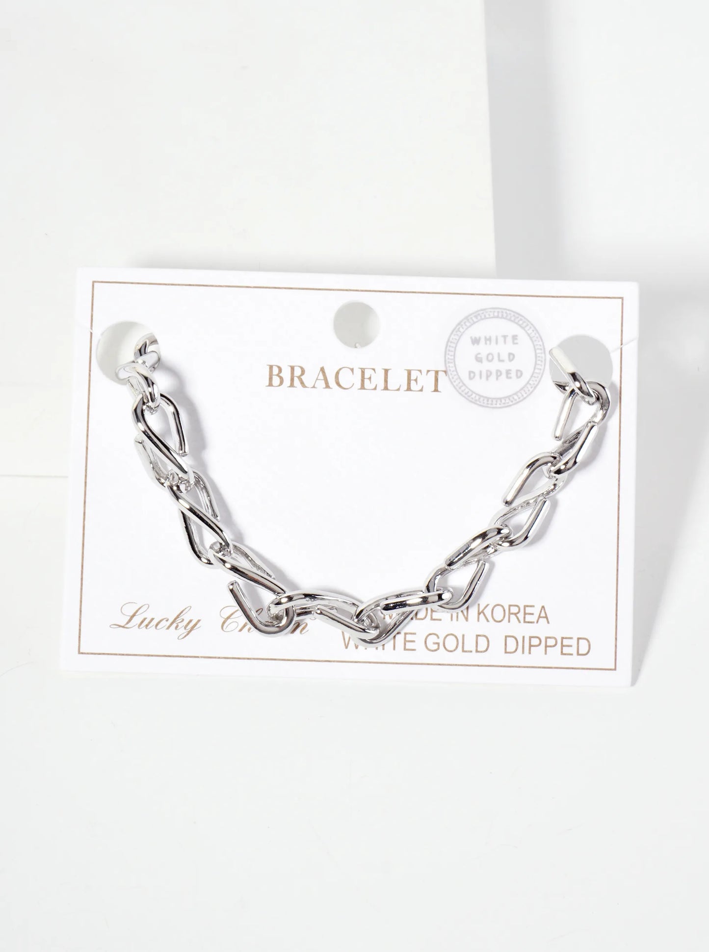 18K-Gold-Dipped 15mm Polished Brass Chain Bracelet