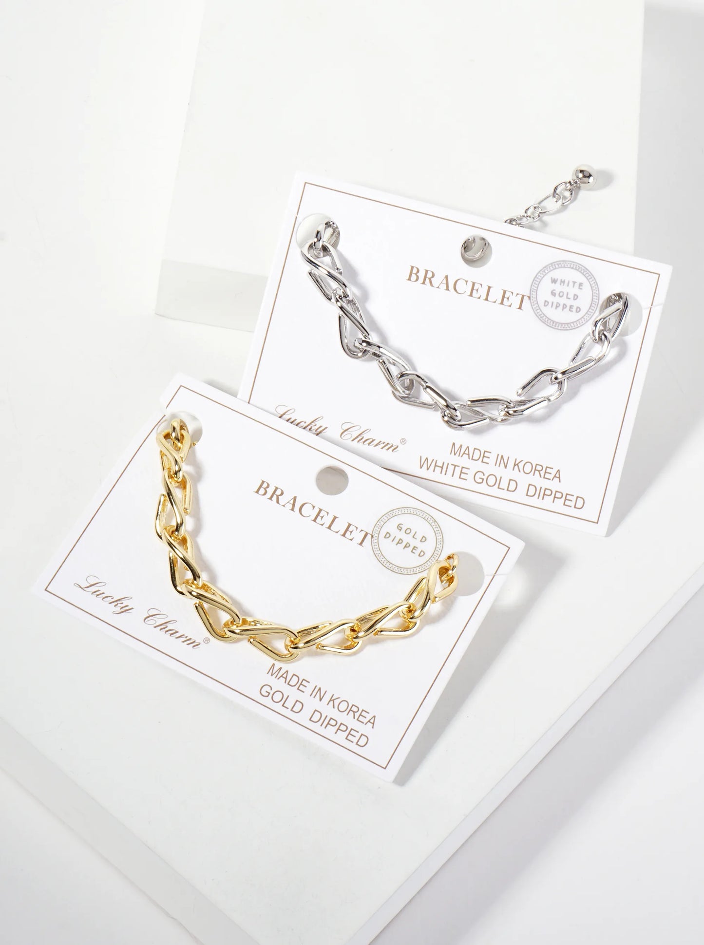 18K-Gold-Dipped 15mm Polished Brass Chain Bracelet
