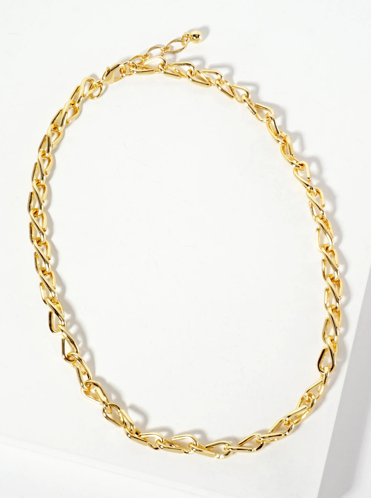 18K-Gold-Dipped 15mm Polished Brass Chain Necklace