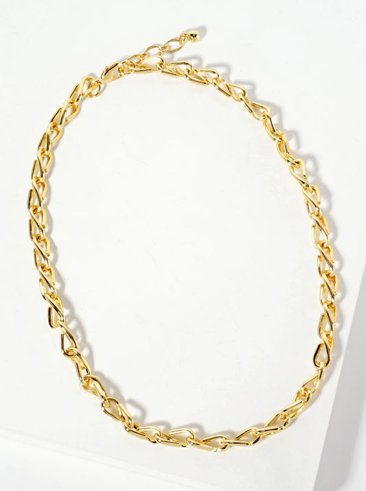 18K-Gold-Dipped 15mm Polished Brass Chain Necklace
