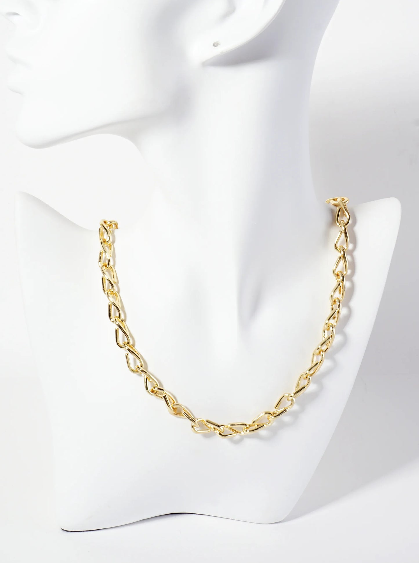 18K-Gold-Dipped 15mm Polished Brass Chain Necklace