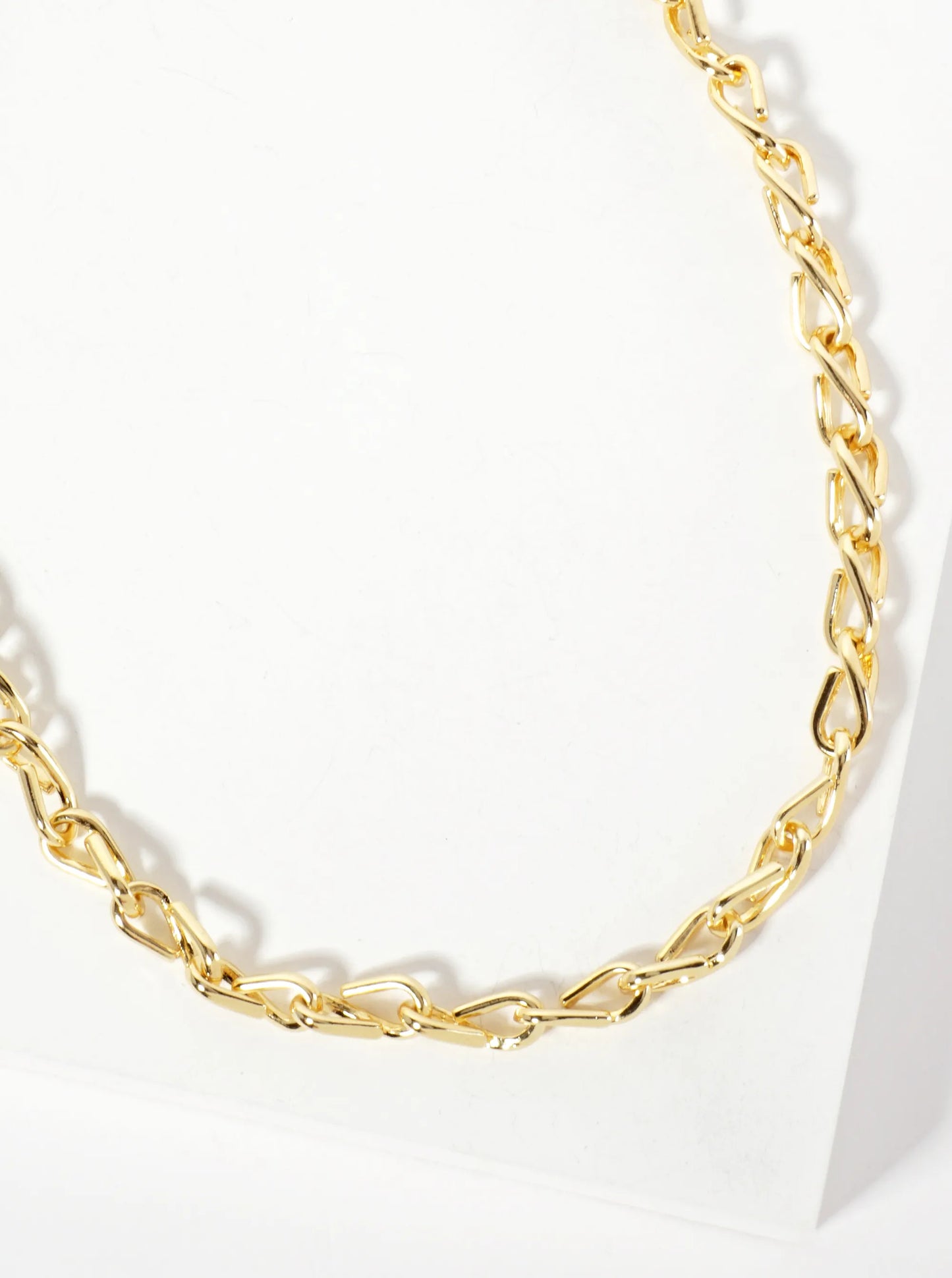 18K-Gold-Dipped 15mm Polished Brass Chain Necklace