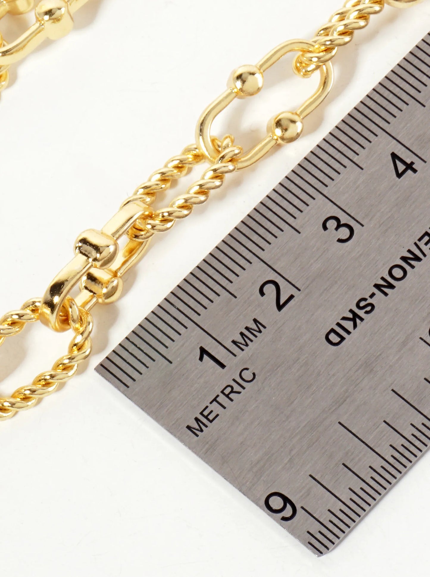 18K-Gold-Dipped 15mm Rope-Texture Polished Brass Chain Necklace