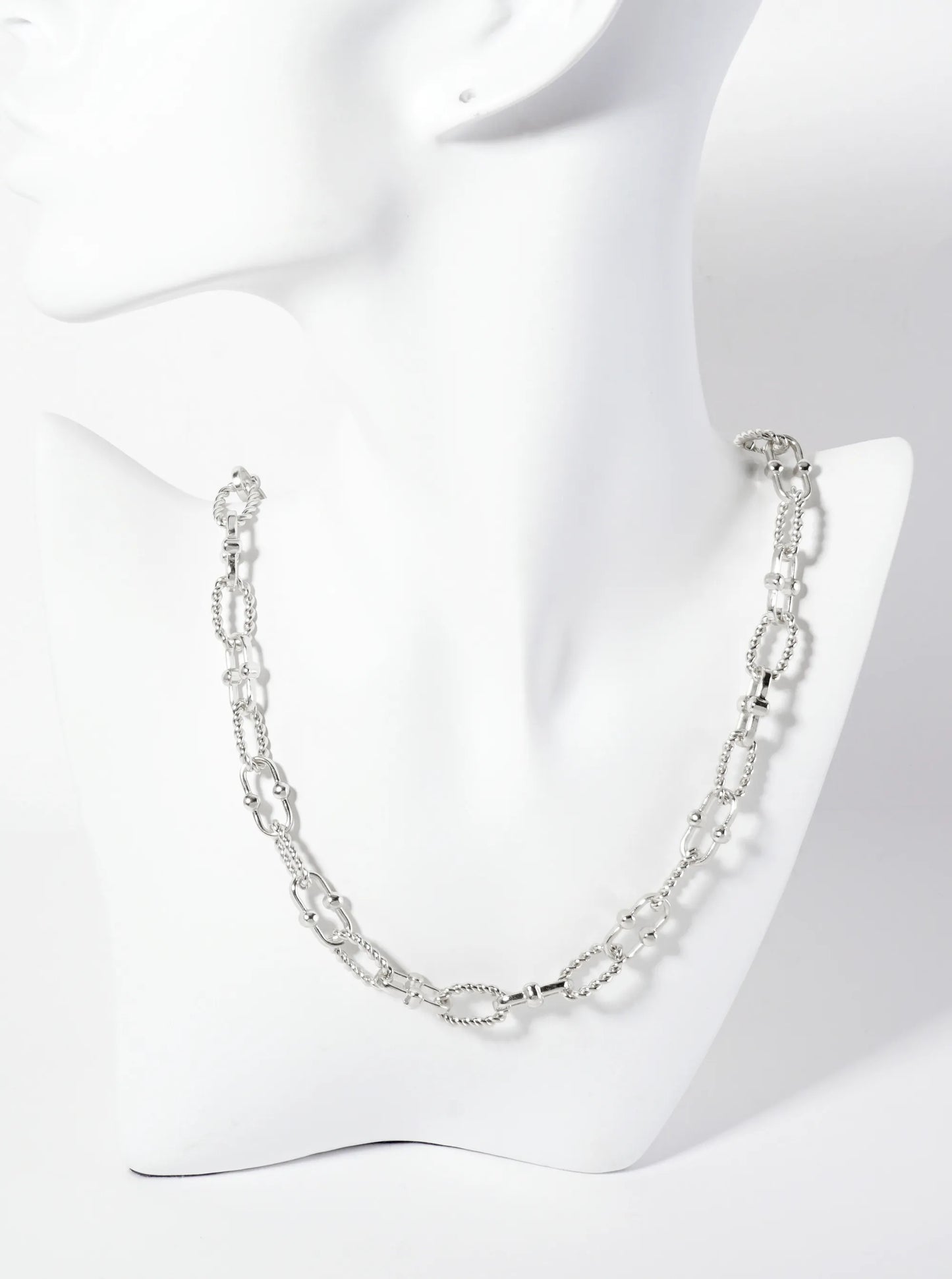 18K-Gold-Dipped 15mm Rope-Texture Polished Brass Chain Necklace