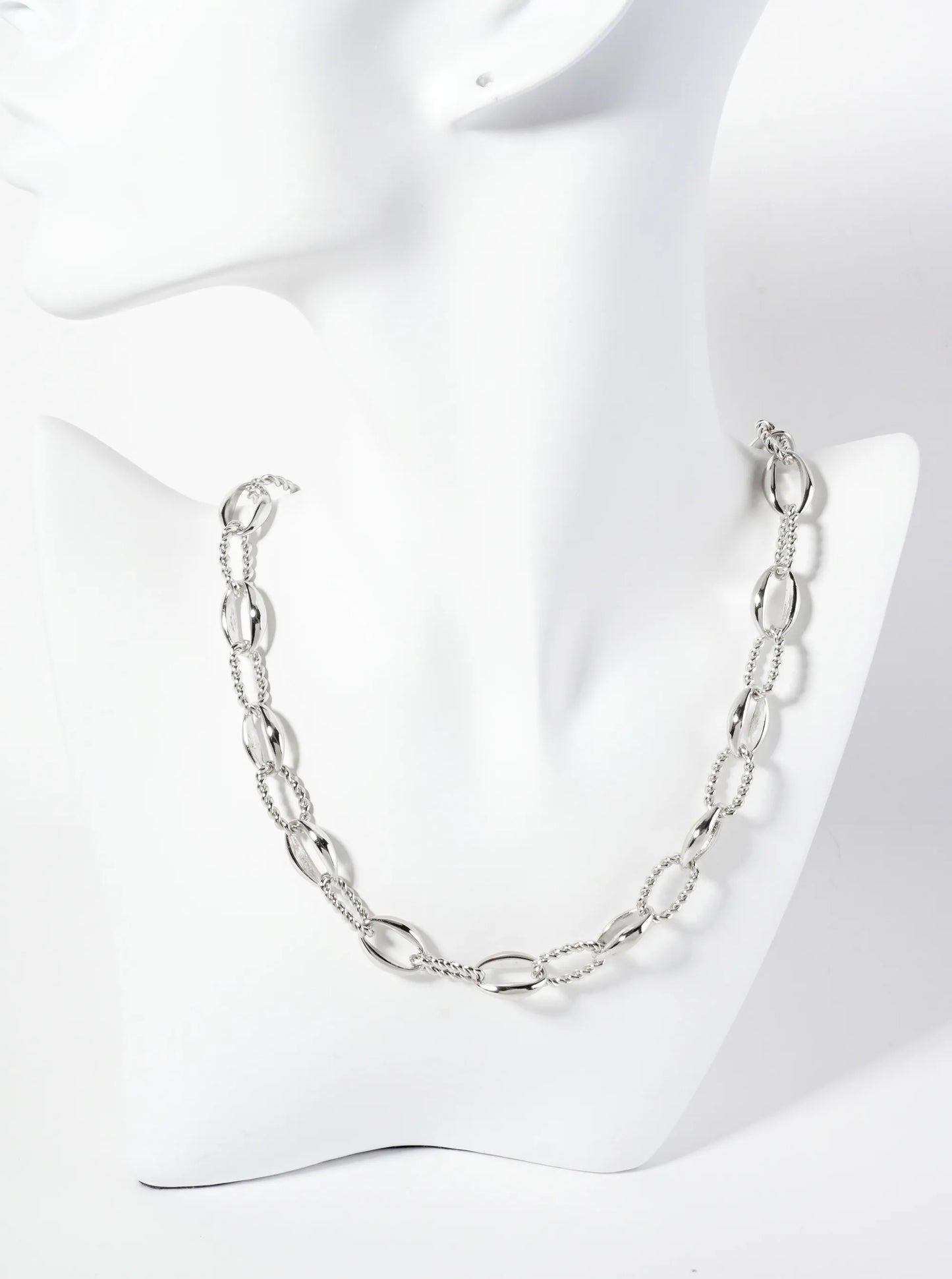 18K-Gold-Dipped 15mm Rope-Texture Polished Brass Chain Necklace