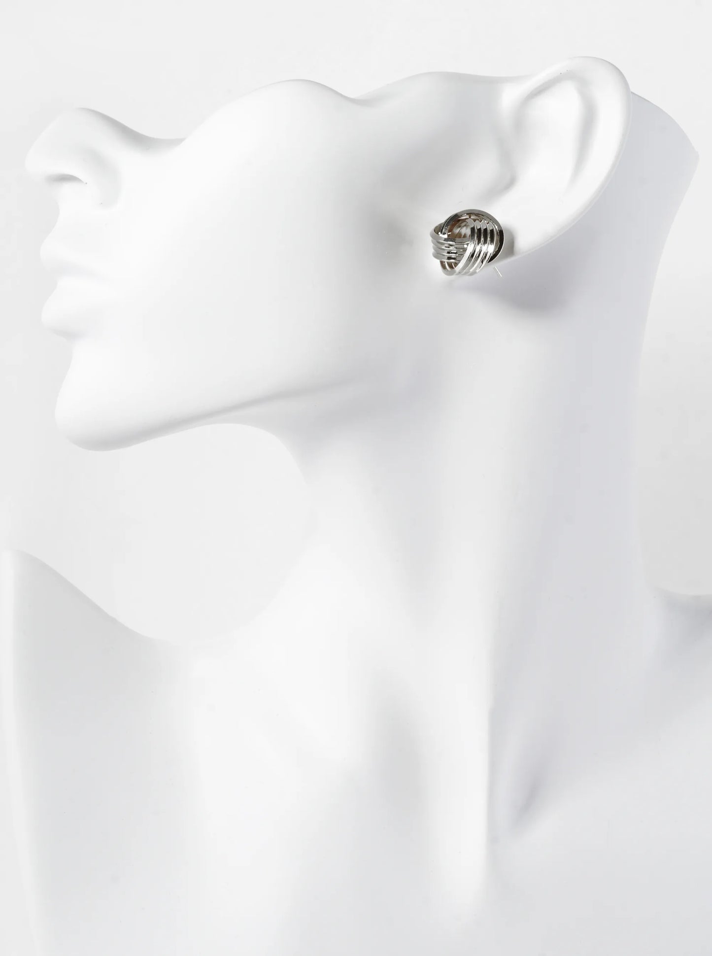 18K Gold Dipped 15mm Textured Love Knot Stud Earrings
