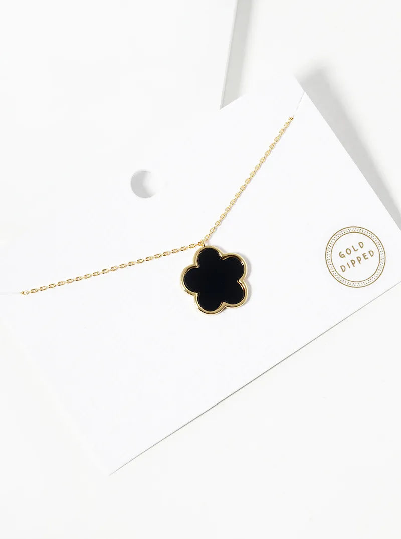 18K Gold Dipped 16mm Flower Pendant Necklace