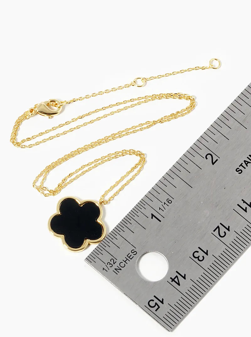 18K Gold Dipped 16mm Flower Pendant Necklace