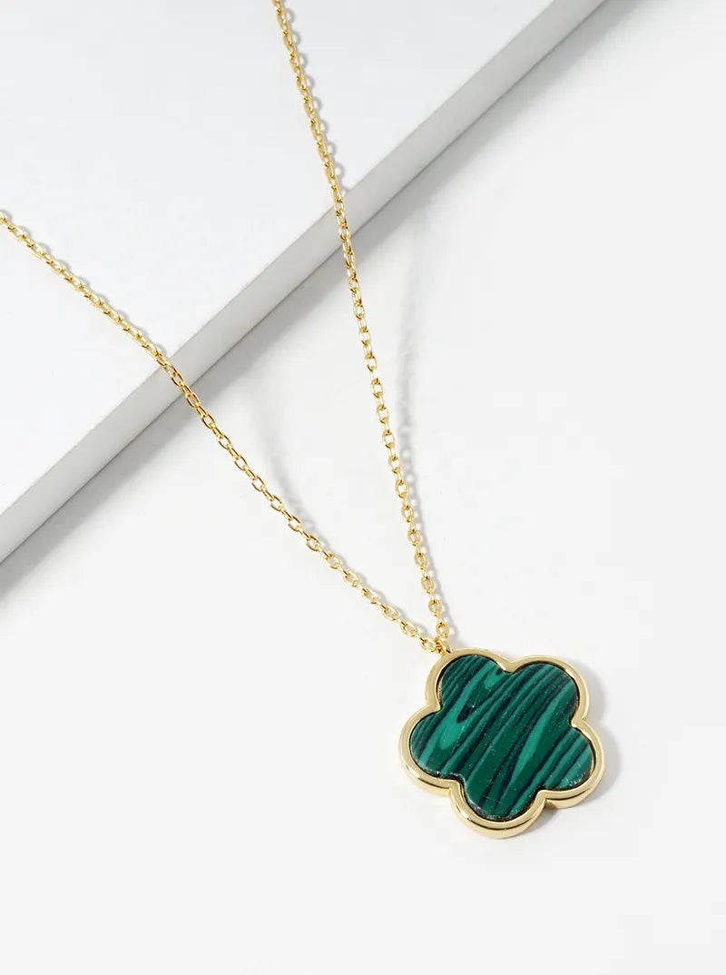 18K Gold Dipped 16mm Flower Pendant Necklace