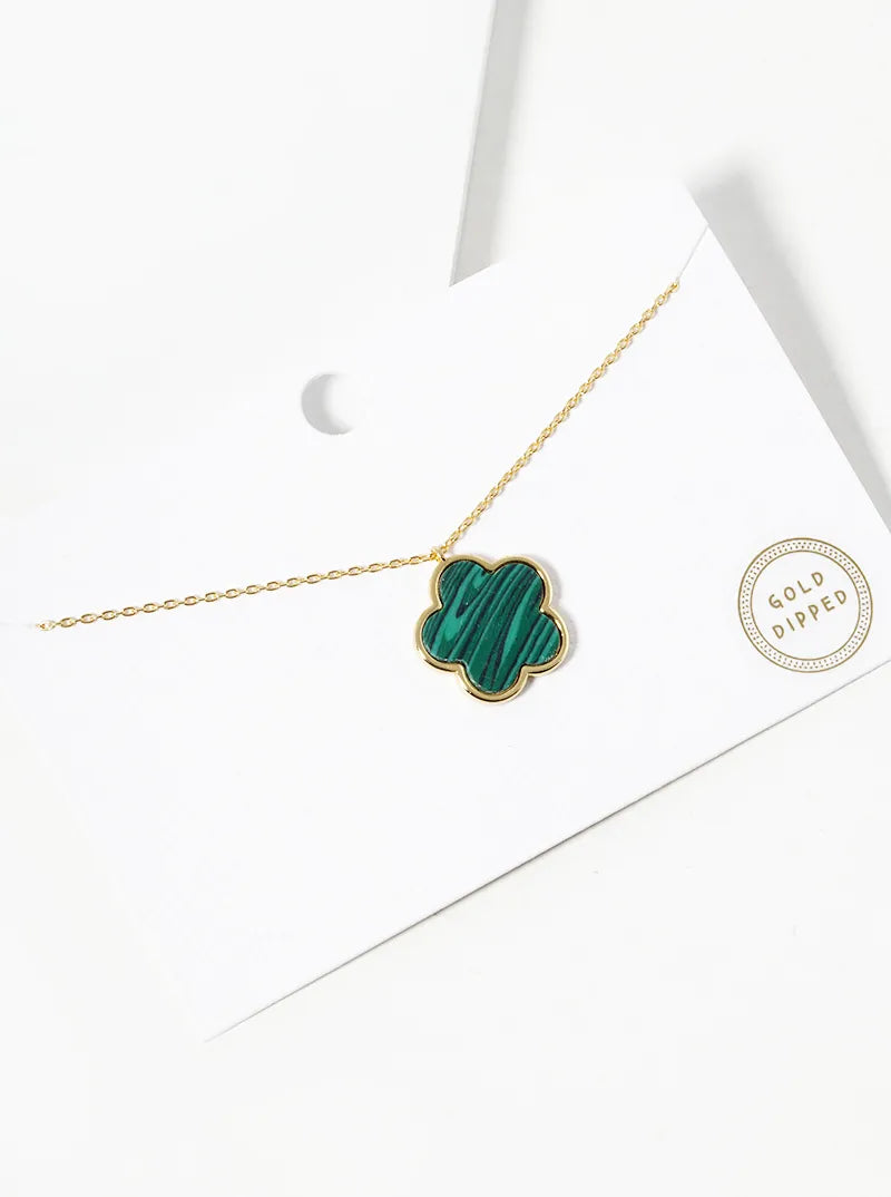 18K Gold Dipped 16mm Flower Pendant Necklace