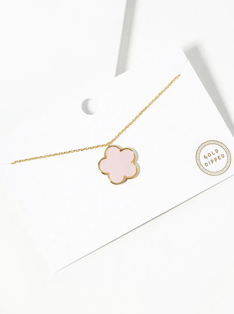 18K Gold Dipped 16mm Flower Pendant Necklace
