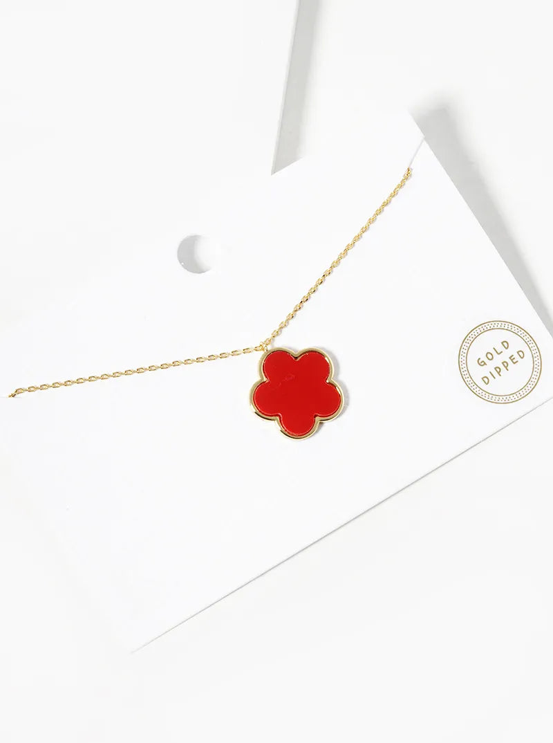 18K Gold Dipped 16mm Flower Pendant Necklace
