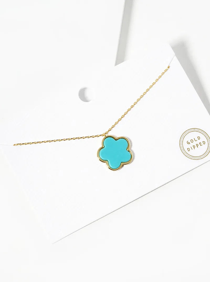 18K Gold Dipped 16mm Flower Pendant Necklace