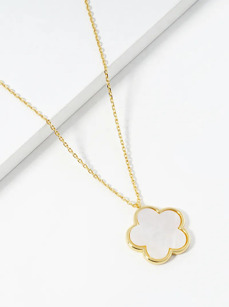 18K Gold Dipped 16mm Flower Pendant Necklace