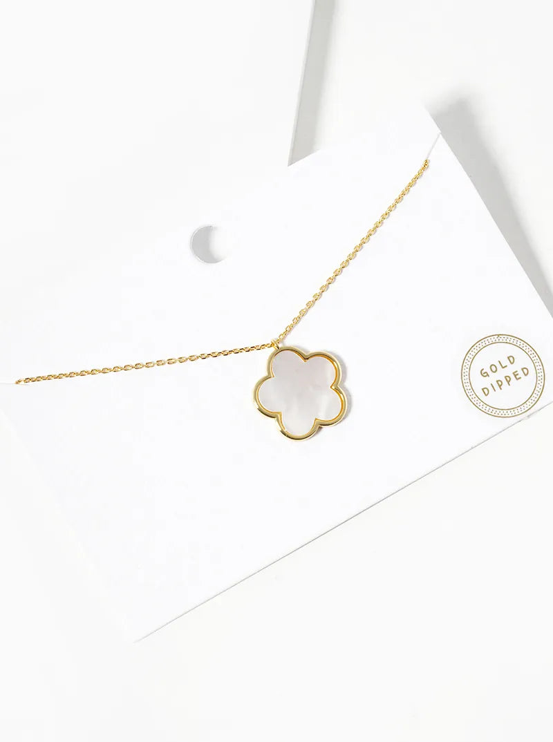 18K Gold Dipped 16mm Flower Pendant Necklace