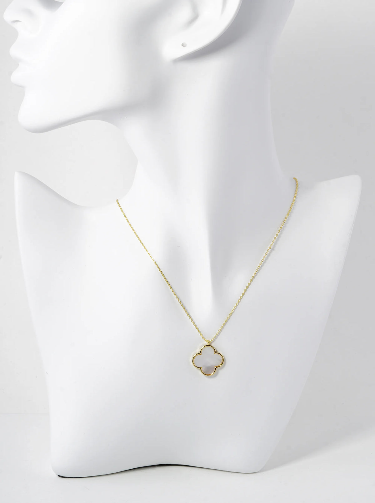 18K Gold Dipped 16mm Quatrefoil Pendant Necklace