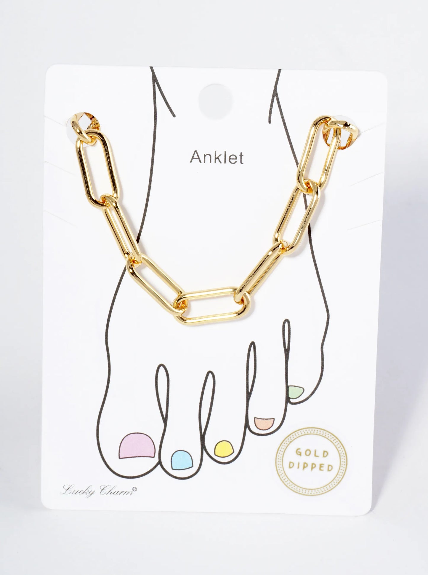 18K Gold Dipped 17mm Brass Link Chain Anklet