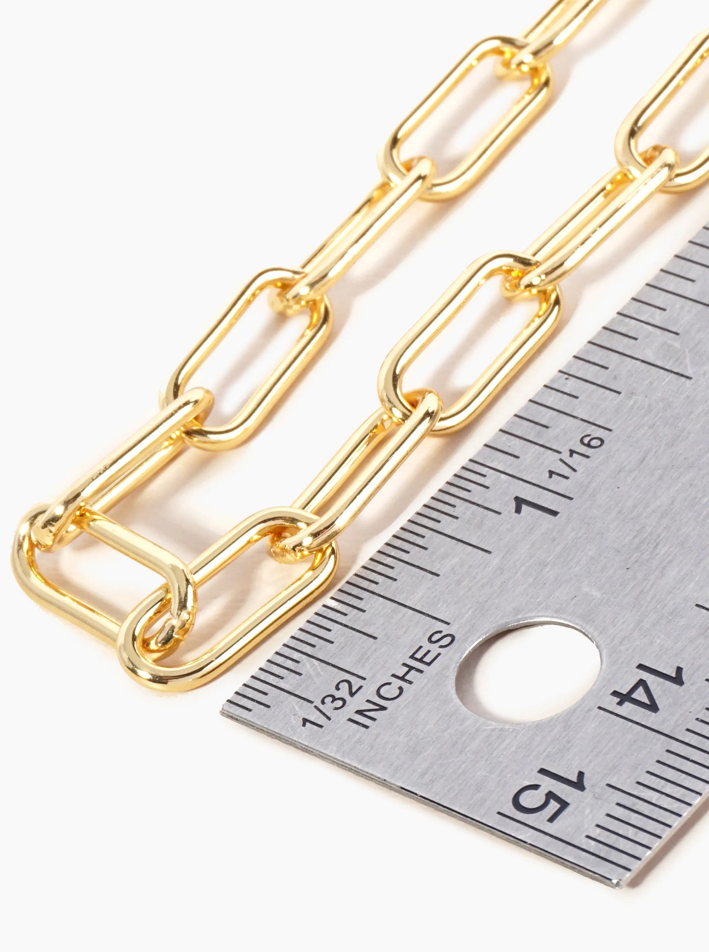 18K Gold Dipped 17mm Brass Link Chain Anklet