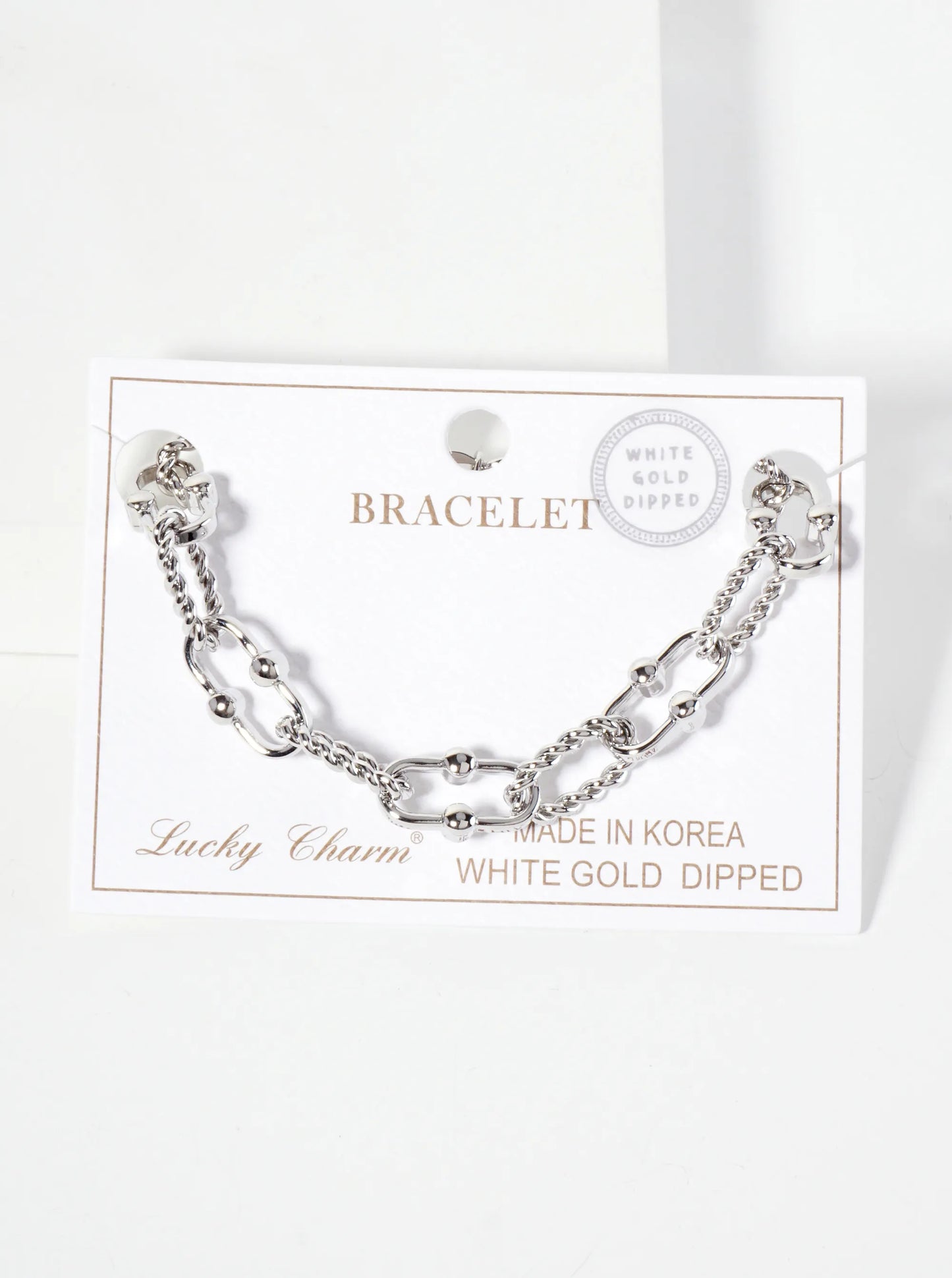 18K-Gold-Dipped 17mm Rope-Texture Polished Brass Chain Bracelet