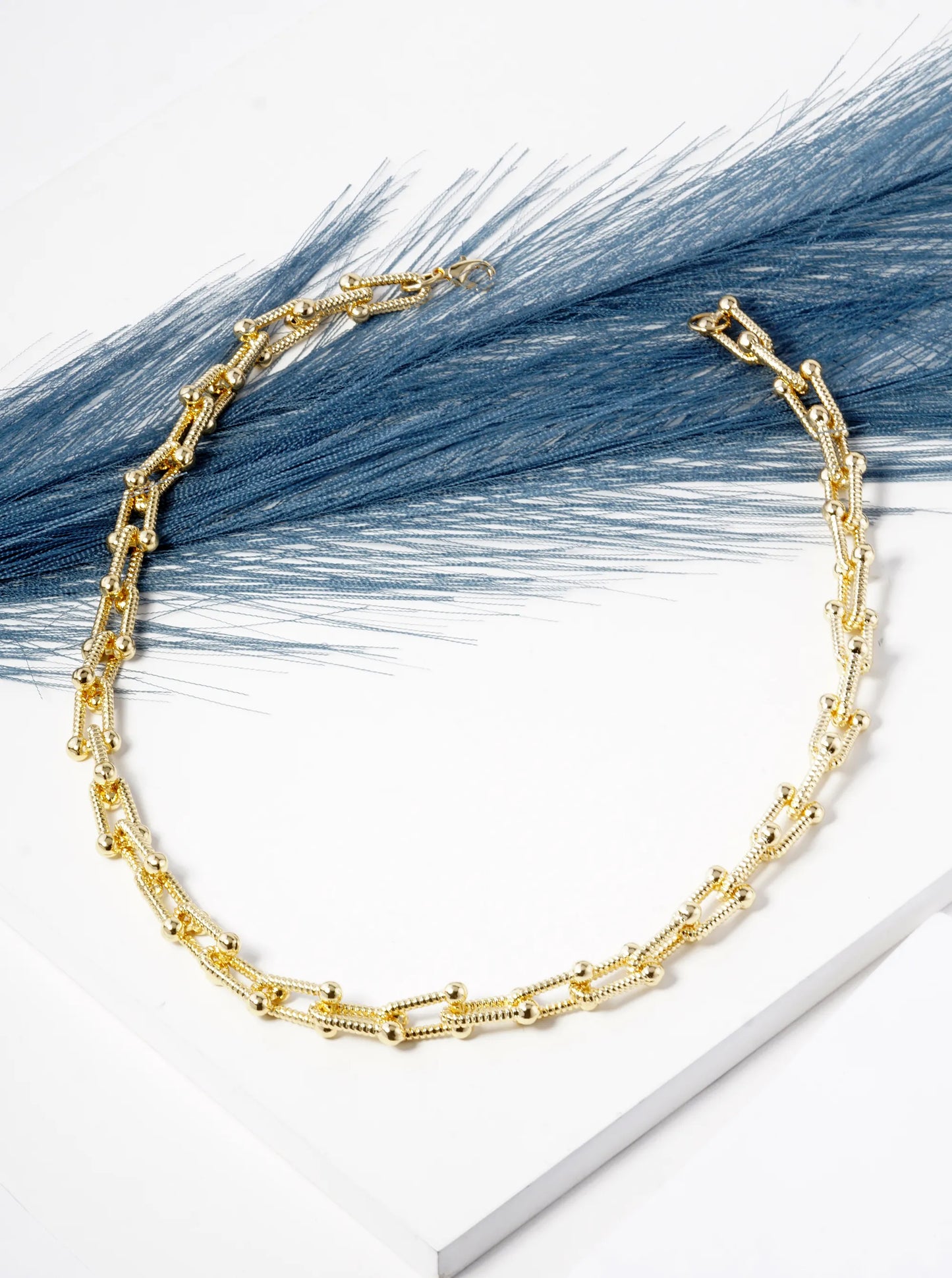 18K Gold Dipped 18 Inch Designer Inspired Brass Chain Necklace