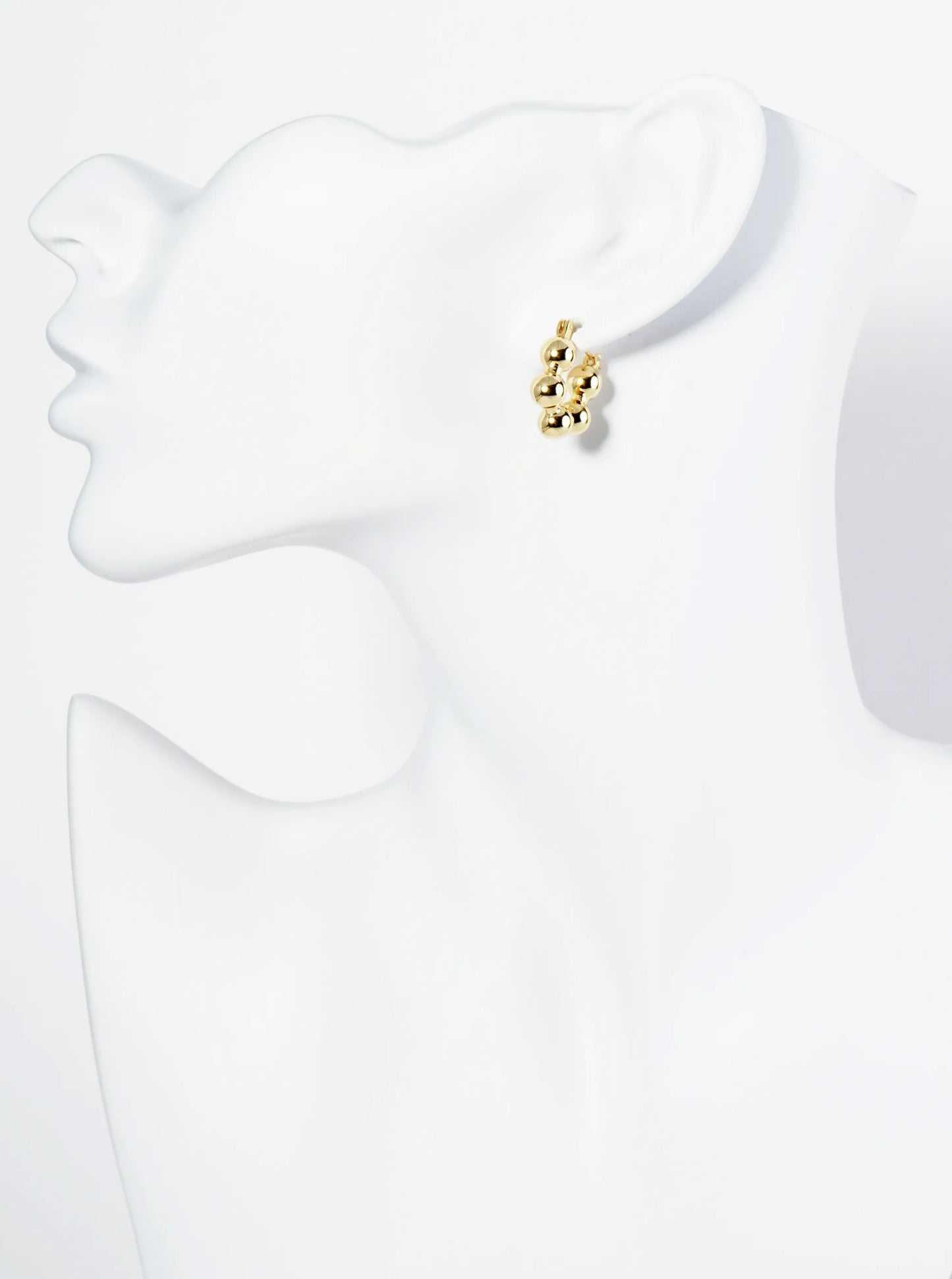 18K Gold Dipped 18mm Brass Ball Hoop Earrings