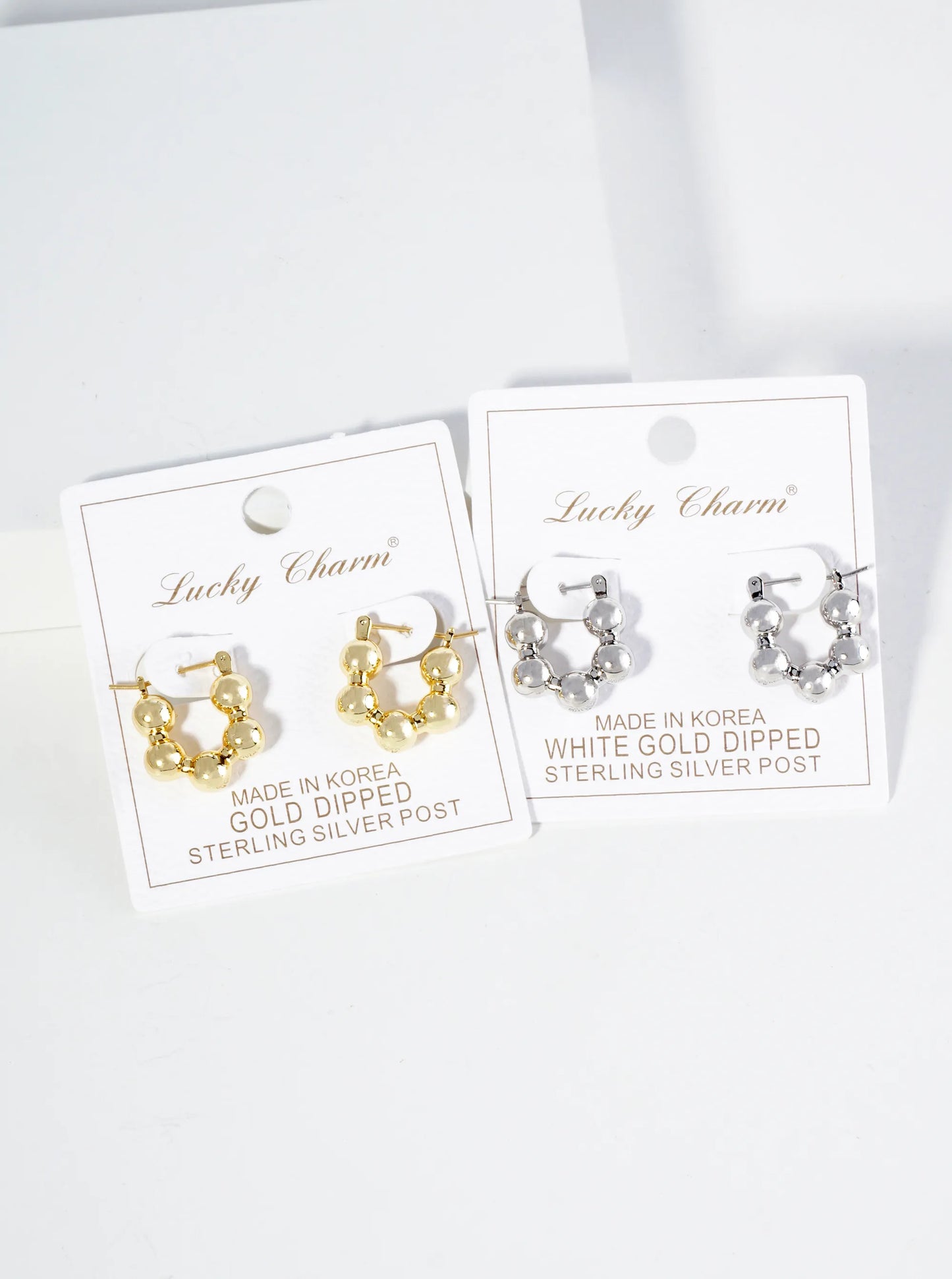 18K Gold Dipped 18mm Brass Ball Hoop Earrings