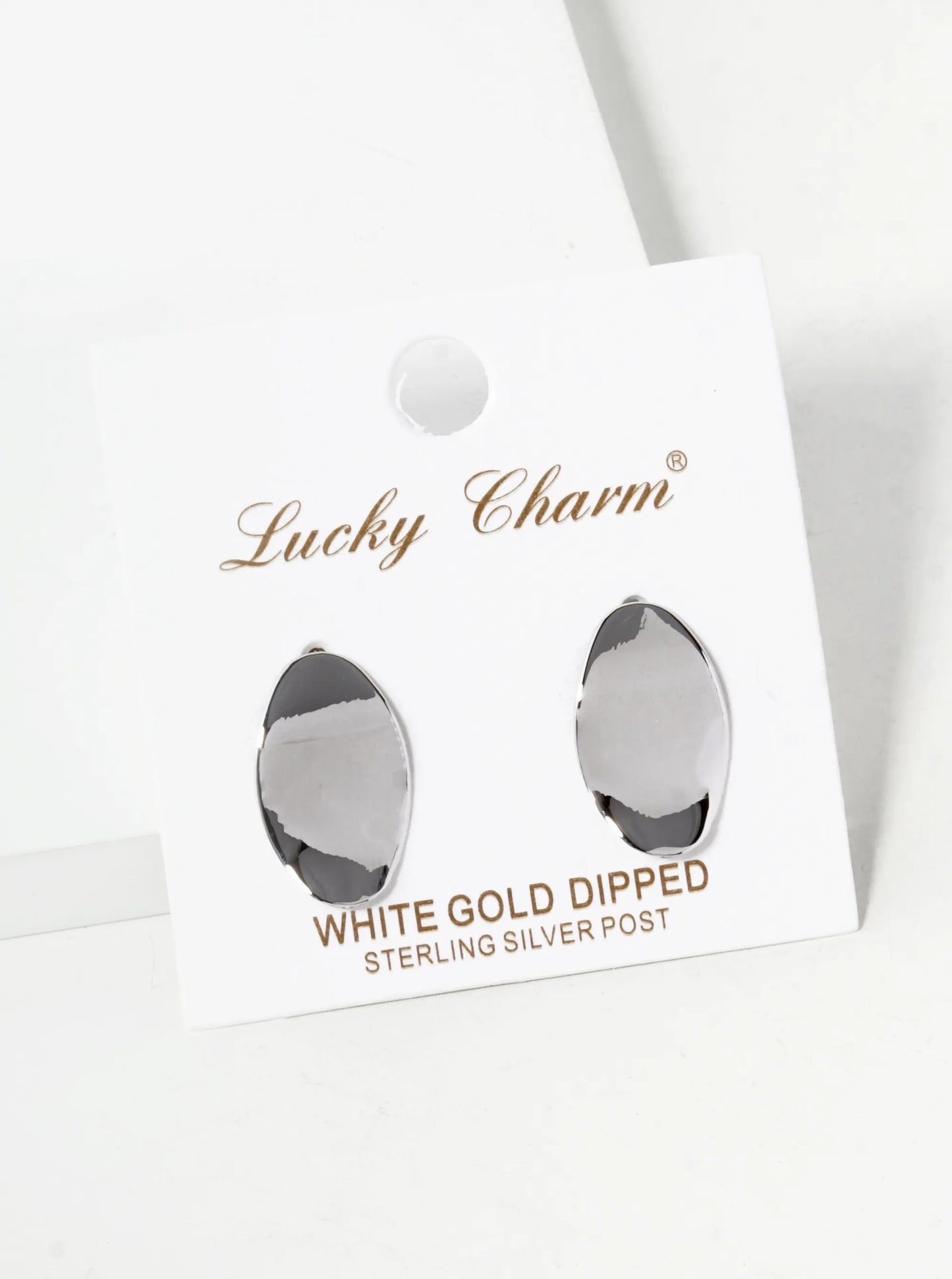 18K Gold Dipped 18mm Curved Brass Oval Sterling Silver Post Stud Earrings