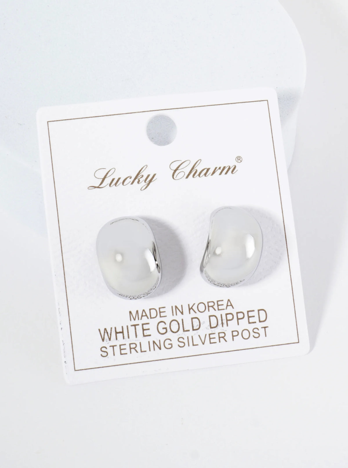 18K Gold Dipped 18mm Curved Oval Post Earrings